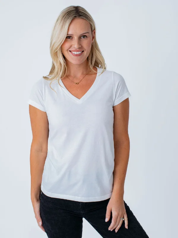 Women's All White V-Neck 3-Pack