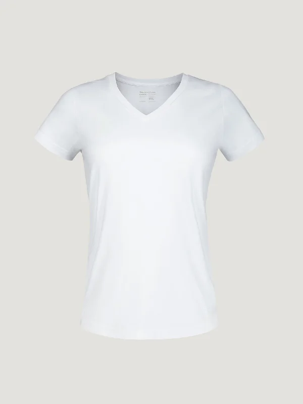 Women's White V-Neck